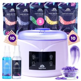 Waxing Kit for Women Men Hard Wax Kit for Hair Removal Wax Warmer for Face Legs Eyebrows Body Bikini Home Melter Wax Pot Machine Hard Wax Beads Kit Pa