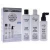 System 1 Kit by Nioxin for Unisex - 3 Pc 10.1oz Cleanser Shampoo, 10.1oz Scalp Therapy Conditioner, 3.38oz Scalp and Hair Treatment