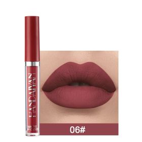 Handaiyan Matte Lip Glaze Liquid Lipstick Mini Tube Lip Gloss Waterproof Non Stick Cup Lip Gloss Genuine (Option: 6style)