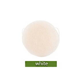 Natural Round Shap Konjac Sponge Face Cleaning Sponge (Color: White)