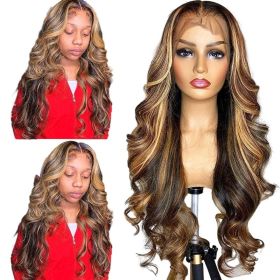 Lace Front Wigs Human Hair Pre Plucked HD Body Wave Lace Front Wigs (Color: Brown, size: 24in)