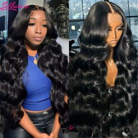 13x6 Hd Lace Frontal Wig Body Wave 250 Density Human Hair Wig 36 40 Inches Loose Wave Lace Front Wig Preplucked For Black Women (Color: 13x6 Hd Lace Wig, Stretched Length, Density: 10inches, 180%)