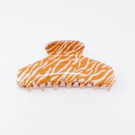 Muted Zebra Print Hair Claw (Color: Caramel)