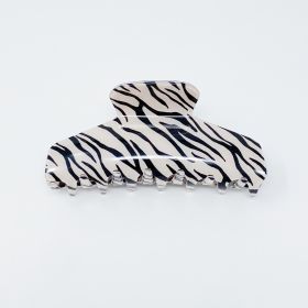 Muted Zebra Print Hair Claw (Color: Black)