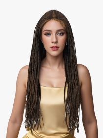 28 inch Braided Wigs for BlackWomen Full Lace Front Box BraidedWig KnotlessBraided WigsLightweight Braids Synthetic LaceFront Wig Black plus light bro (Color: Black and brown)